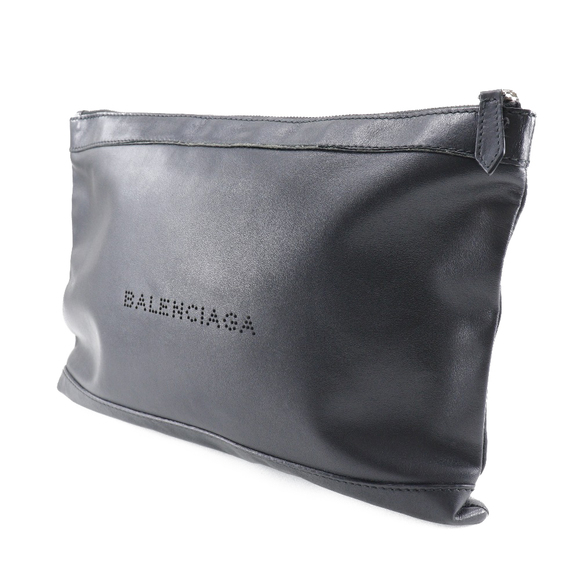 Balenciaga bag Black Navy Lambskin clip M clutch - Picture 1 of 9